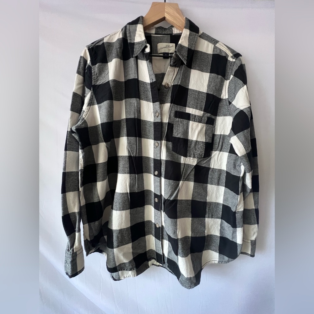 Buffalo Plaid Flannel Button-down Top